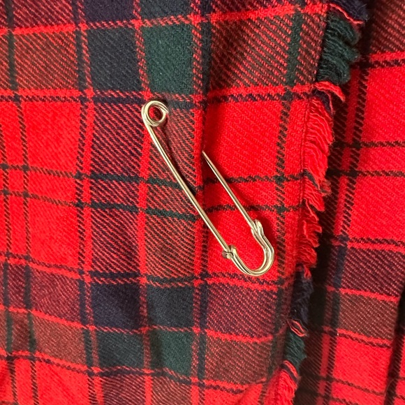 Vintage Women's Red Pleated Wool Kilt - Picture 3 of 6